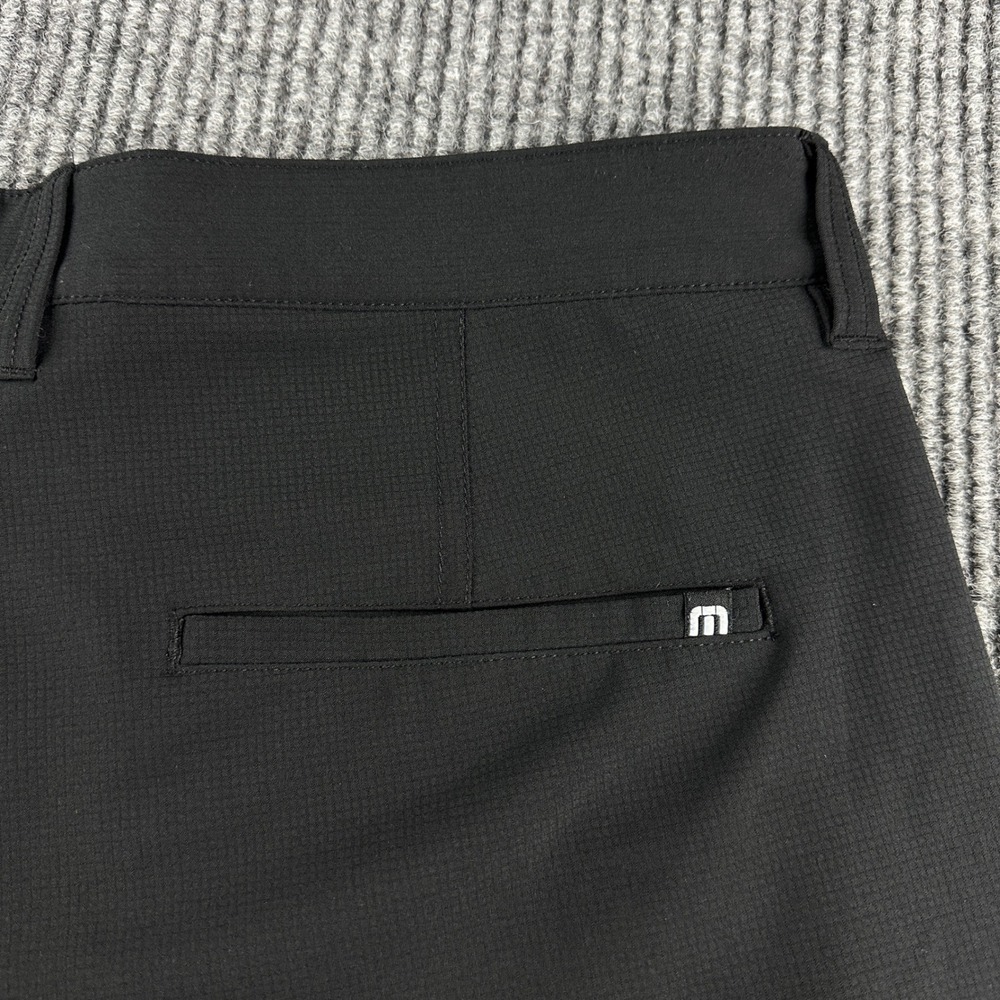 TravisMathew Mens Black Golf Shorts Micro Check Performance Textured 34 - Picture 3 of 9